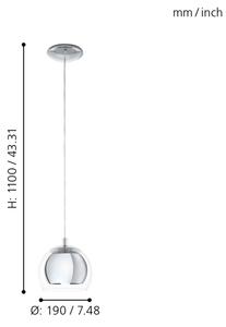 Eglo 94592 - Luster ROCAMAR 1xE27/60W/230V