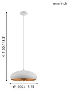 Eglo 94606 - Luster MOGANO 1xE27/60W/230V