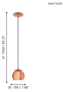 Eglo 94589 - Luster ROCAMAR 1xE27/60W/230V