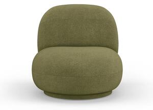 Zelené kreslo z textílie buklé Chuck – Micadoni Home