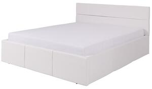 Manželská posteľ 160x200 CHEMUNG - biela ekokoža