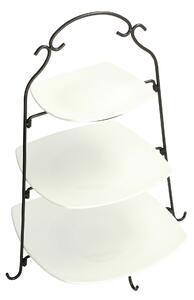 Trojposchodový servírovací podnos Marion White 48 cm