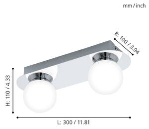 Eglo 94627 - LED Kúpeľňové svietidlo MOSIANO 2xLED/3,3W/230V IP44