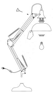Eglo 94699 - Stolná lampa BORGILLIO 1xE27/40W/230V