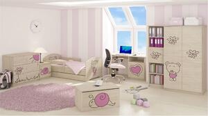 Detská posteľ s výrezom MÉĎA - ružová 140x70 cm + matrac ZADARMO!