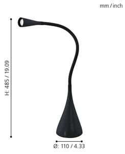Eglo 64975 - LED Stmievateľná stolná lampa SNAPORA PRO LED/3,5W/230V 3000K čierna