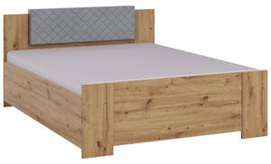 Manželská posteľ 160x200 CORTLAND 1 - dub artisan / sivá ekokoža