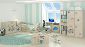 Detská stena do izby - MAČIČKA - modrá