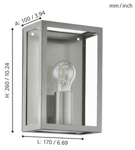 Eglo 94827 - Vonkajšie svietidlo ALAMONTE 1xE27/60W/230V IP44