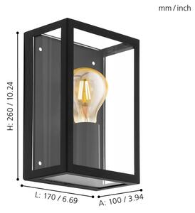 Eglo 94831 - Vonkajšie svietidlo ALAMONTE 1 1xE27/60W/230V IP44