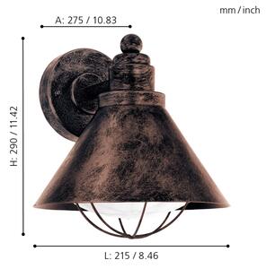 Eglo 94858 - Vonkajšie svietidlo BARROSELA 1xE27/40W/230V IP44