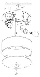 Eglo 94921 - Stropné svietidlo PASTERI 3xE27/25W/230V