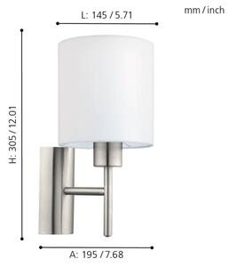 Eglo 94924 - Nástenné svietidlo PASTERI 1xE27/60W/230V