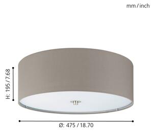 Eglo 94919 - Stropné svietidlo PASTERI 3xE27/25W/230V