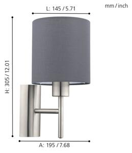 Eglo 94926 - Nástenné svietidlo PASTERI 1xE27/60W/230V