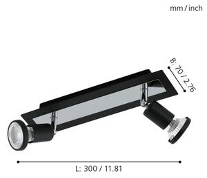 Eglo 94964 - LED Bodové svietidlo SARRIA 2xGU10-LED/5W/230V