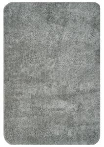 Kúpeľňová predložka sivá mikrovlákno 60 x 90 cm protišmyková podložka mäkký kúpeľňový koberec