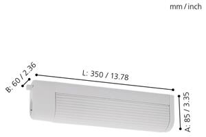 Eglo 94987 - Nástenné svietidlo BARI 1 2xE14/40W/230V