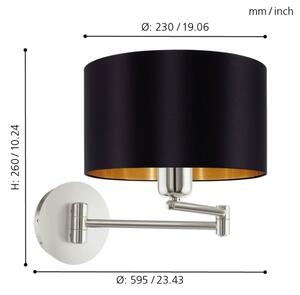 Eglo 95054 - Nástenné svietidlo MASERLO 1xE27/60W/230V
