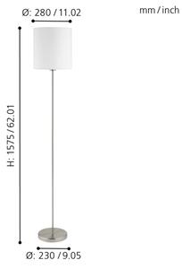 Eglo 95164 - Stojaca lampa PASTERI 1xE27/60W/230V