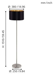 Eglo 95169 - Stojacia lampa MASERLO 1xE27/60W/230V