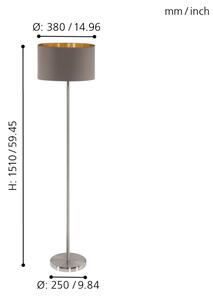 Eglo 95172 - Stojacia lampa MASERLO 1xE27/60W/230V