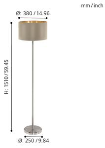 Eglo 95171 - Stojacia lampa MASERLO 1xE27/60W/230V