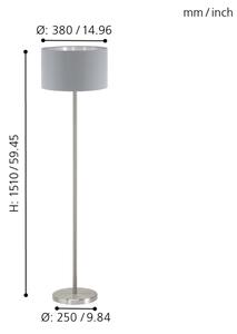 Eglo 95173 - Stojacia lampa MASERLO 1xE27/60W/230V