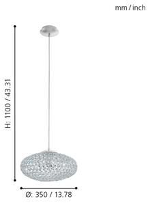 Eglo 95286 - Luster na lanku CLEMENTE 1xE27/60W/230V