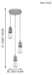 Eglo 95523 - Luster SILVARES 3xE27/60W/230V