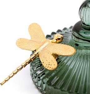 AmeliaHome Šperkovnica Dragonfly II fľaškovo zelená