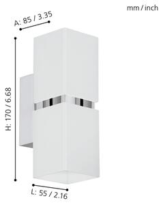 Eglo 95377 - LED Nástenné svietidlo PASSA 2xGU10-LED/4W/230V