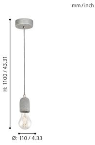 Eglo 95522 - Luster SILVARES 1xE27/60W/230V