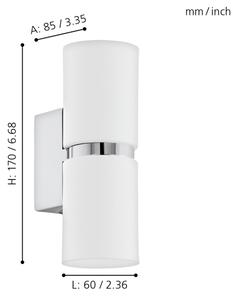 Eglo 95368 - LED Nástenné svietidlo PASSA 2xGU10-LED/4W/230V