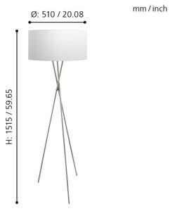 Eglo 95539 - Stojaca lampa FONDACHELLI 1xE27/60W/230V