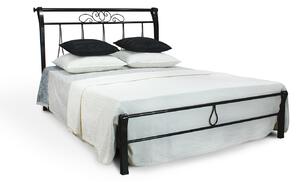 CAMFERO Kovová posteľ Amanda Rozmer postele (matraca): 120x200 cm s nízkym predkom, Farba postele: Black Matt