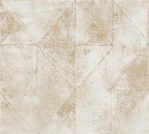 Vliesové tapety na stenu 38976-5, rozmer 10,05 m x 0,53 m, moderný industriálny vzor zlato-béžový, A.S. Création