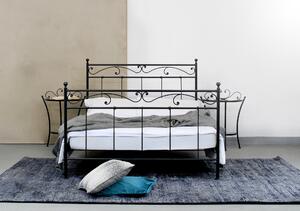 CAMFERO Kovová posteľ Carmen Rozmer postele (matraca): 140x200 cm s nízkym predkom, Farba postele: Black Matt