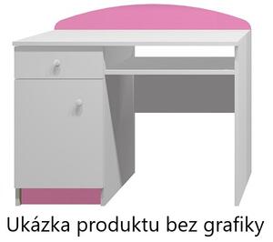 Písací stôl PONÍK s ružovou hrivou - TYP A