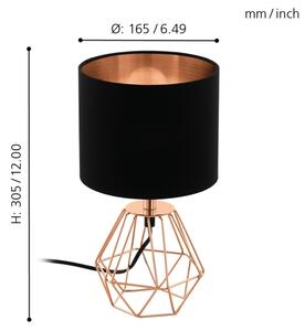 Eglo 95787- Stolná lampa CARLTON 2 1xE14/60W/230V