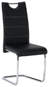 KONDELA Jedálenská stolička, čierna/svetlé šitie, ABIRA NEW