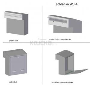 W3 - 4 poštová schránka RAL9006, RAL 9006 / Strieborná