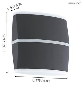 Eglo 96007 - LED Vonkajšie nástenné svietidlo PERAFITA 2xLED/6W