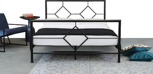 CAMFERO Kovová posteľ Eryka Rozmer postele (matraca): 180x200 cm s nízkym predkom, Farba postele: White Gloss