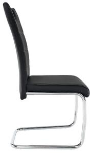 KONDELA Jedálenská stolička, čierna/svetlé šitie, ABIRA NEW
