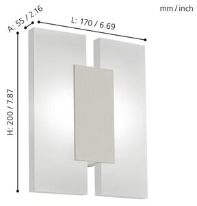 Eglo 96043 - LED nástenné svietidlo METRASS 2 2xLED/4,5W/230V
