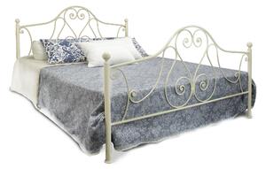 CAMFERO Kovová posteľ Julia Rozmer postele (matraca): 140x200 cm s nízkym predkom, Farba postele: Ecru Matt