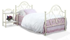 CAMFERO Kovová posteľ Julia Rozmer postele (matraca): 140x200 cm s nízkym predkom, Farba postele: Ecru Matt