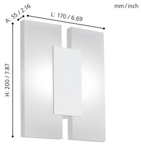 Eglo 96042 - LED nástenné svietidlo METRASS 2 2xLED/4,5W/230V