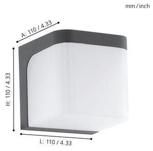 Eglo 96256 - LED Vonkajšie nástenné svietidlo JORBA LED/4,9W/230V IP44